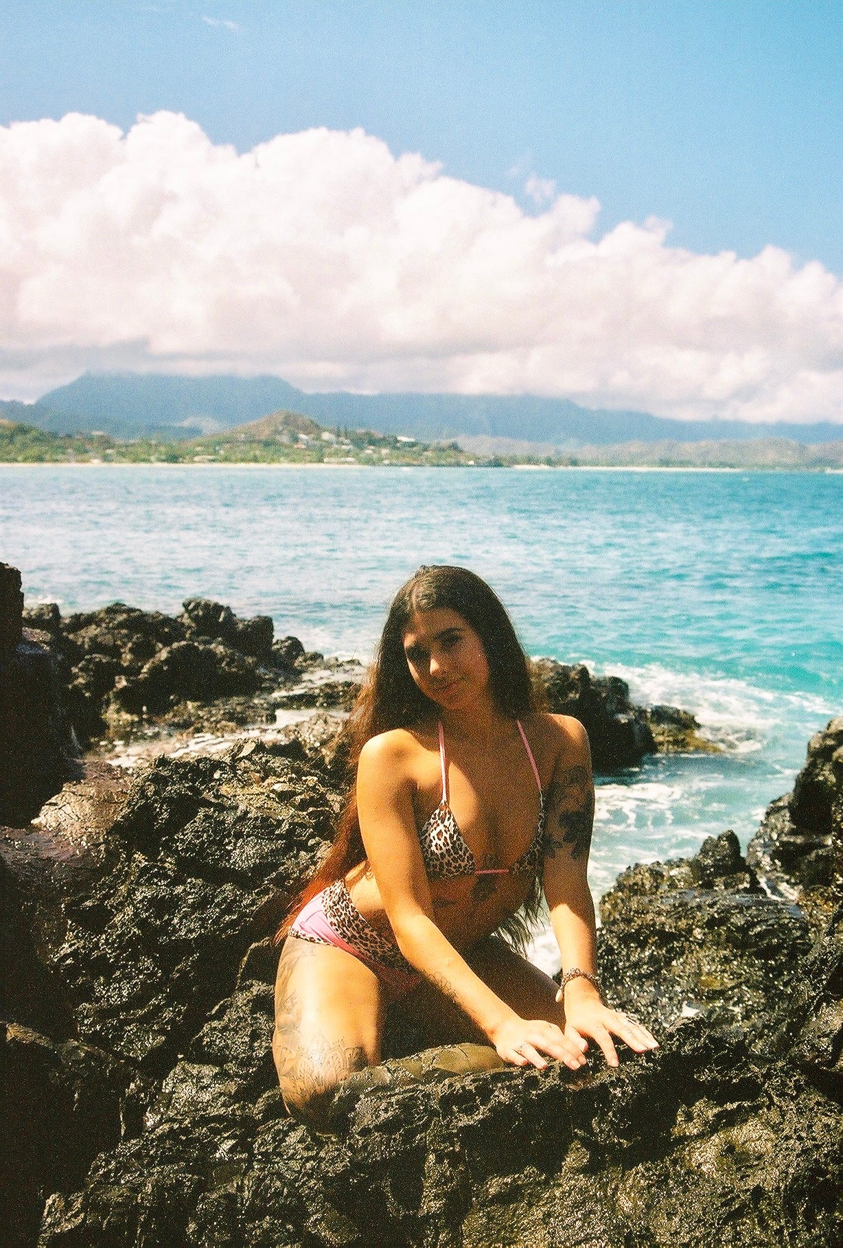 Leopard/Pink  Bikini Shorts Set - S