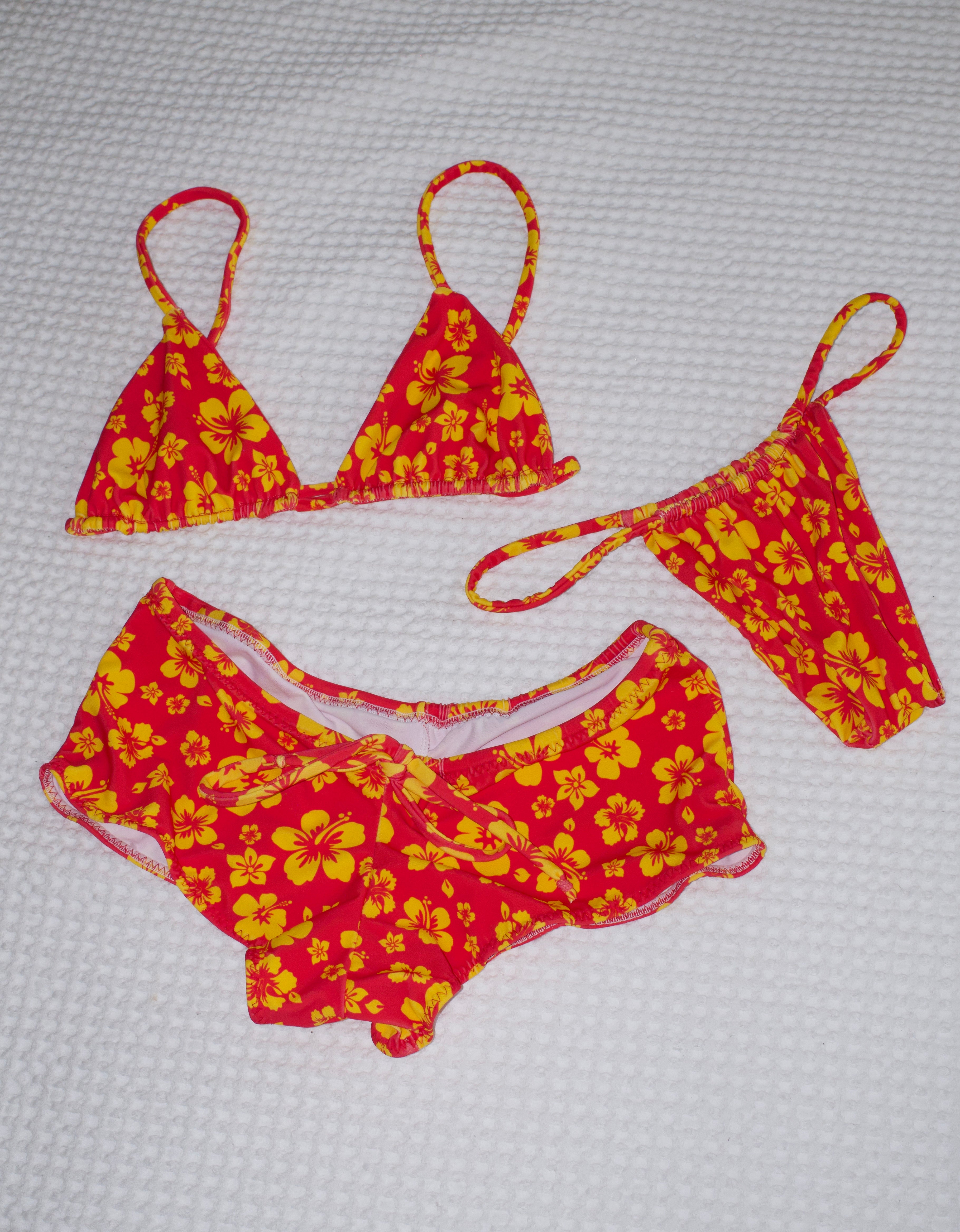 Tahitian sunset bikini 3 piece set - M set