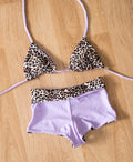 Shiny Lilac/leopard Anuhea top + Makenna shorts set