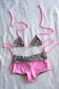 Leopard/Pink Anuhea top + Makenna  Shorts Set - XXS Top/ XS Bottom