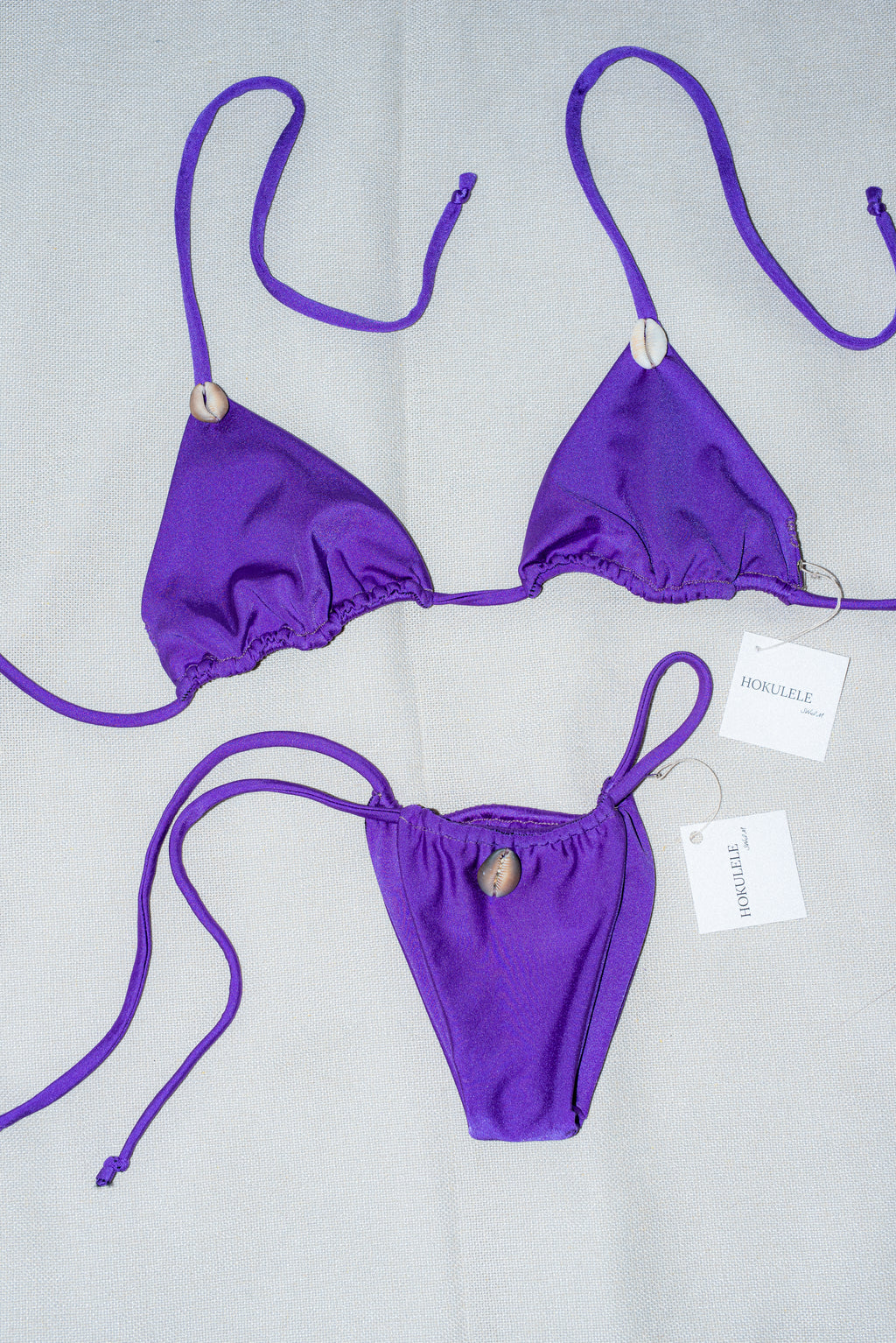 Electric Purple Seashell Set - M top/XS Bottom.