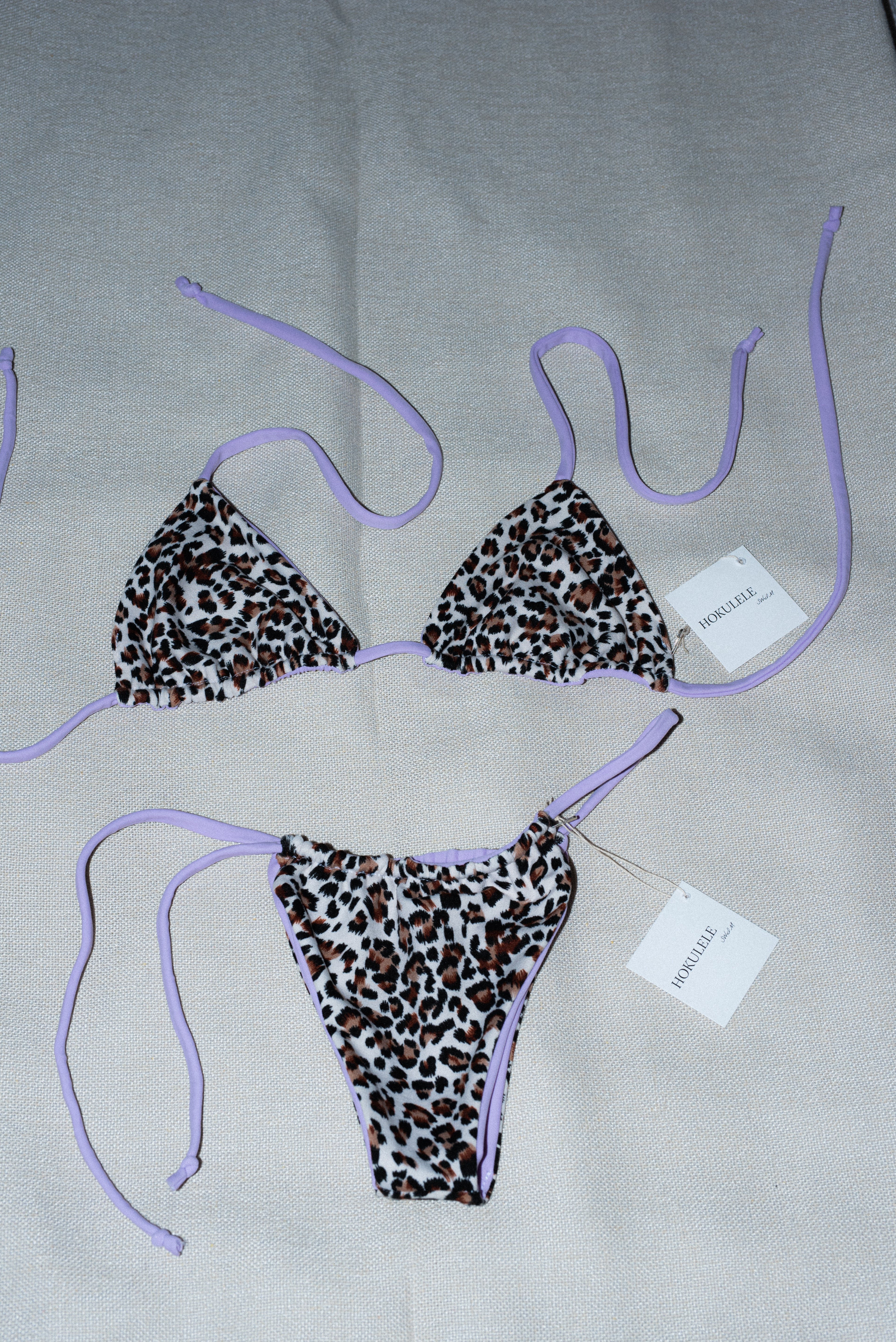 Lilac and Leopard Bikini Set - S