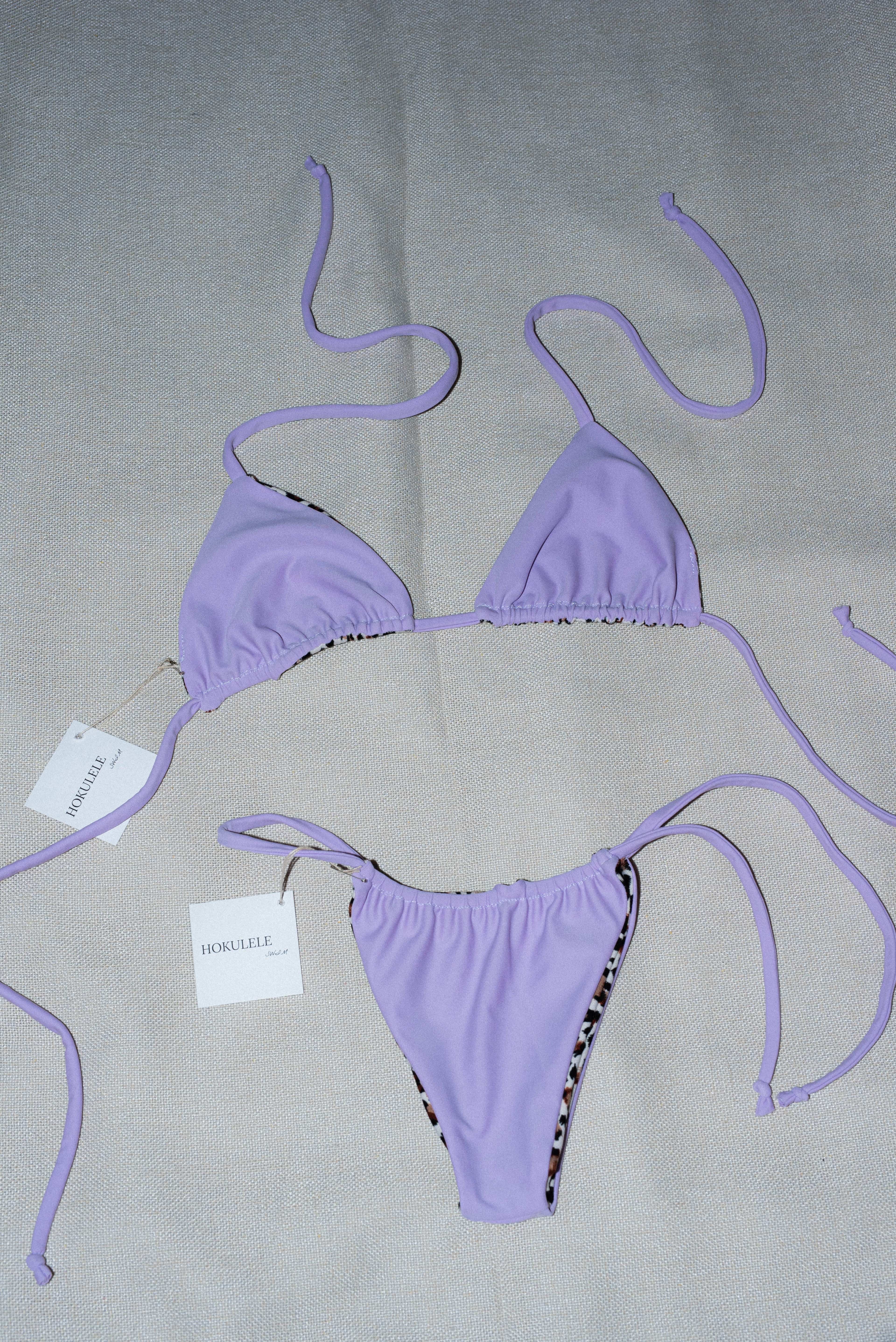 Lilac and Leopard Bikini Set - S