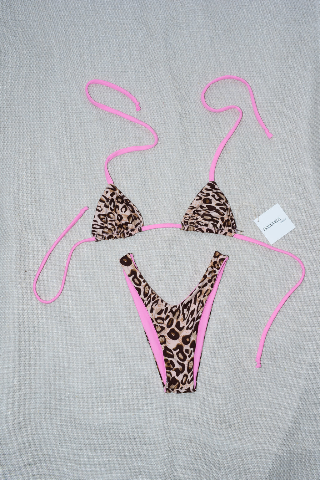Pink cheetah Bikini set- XXXS top XXS bottoms
