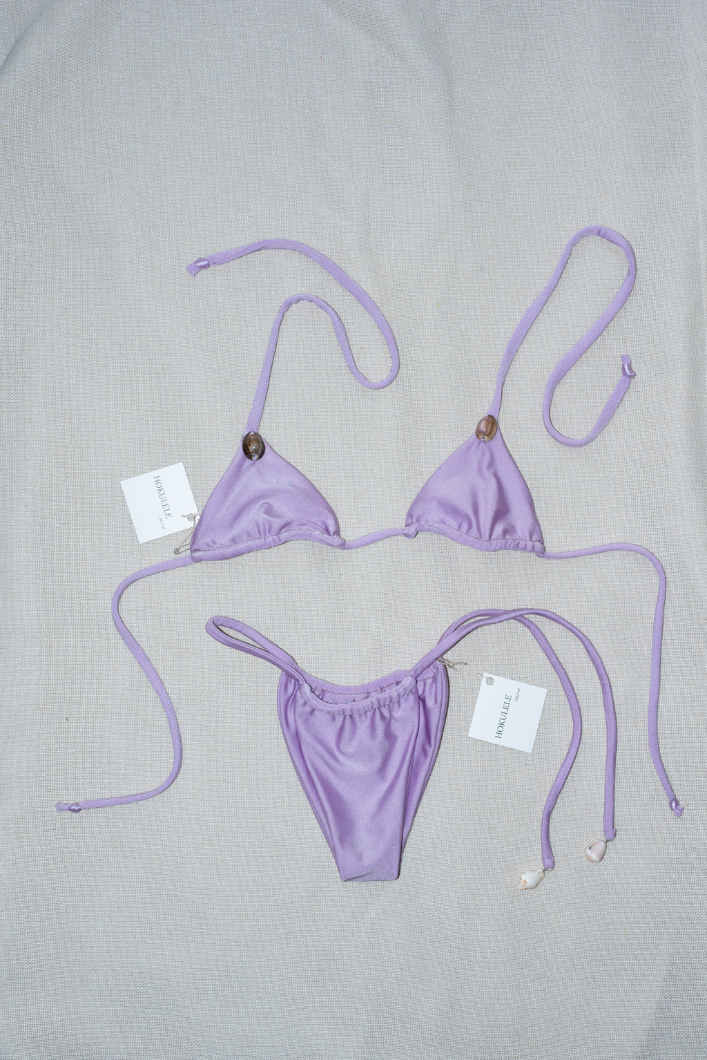 Lilac Bikini Seashell  Set- XXS top/ XS bottoms