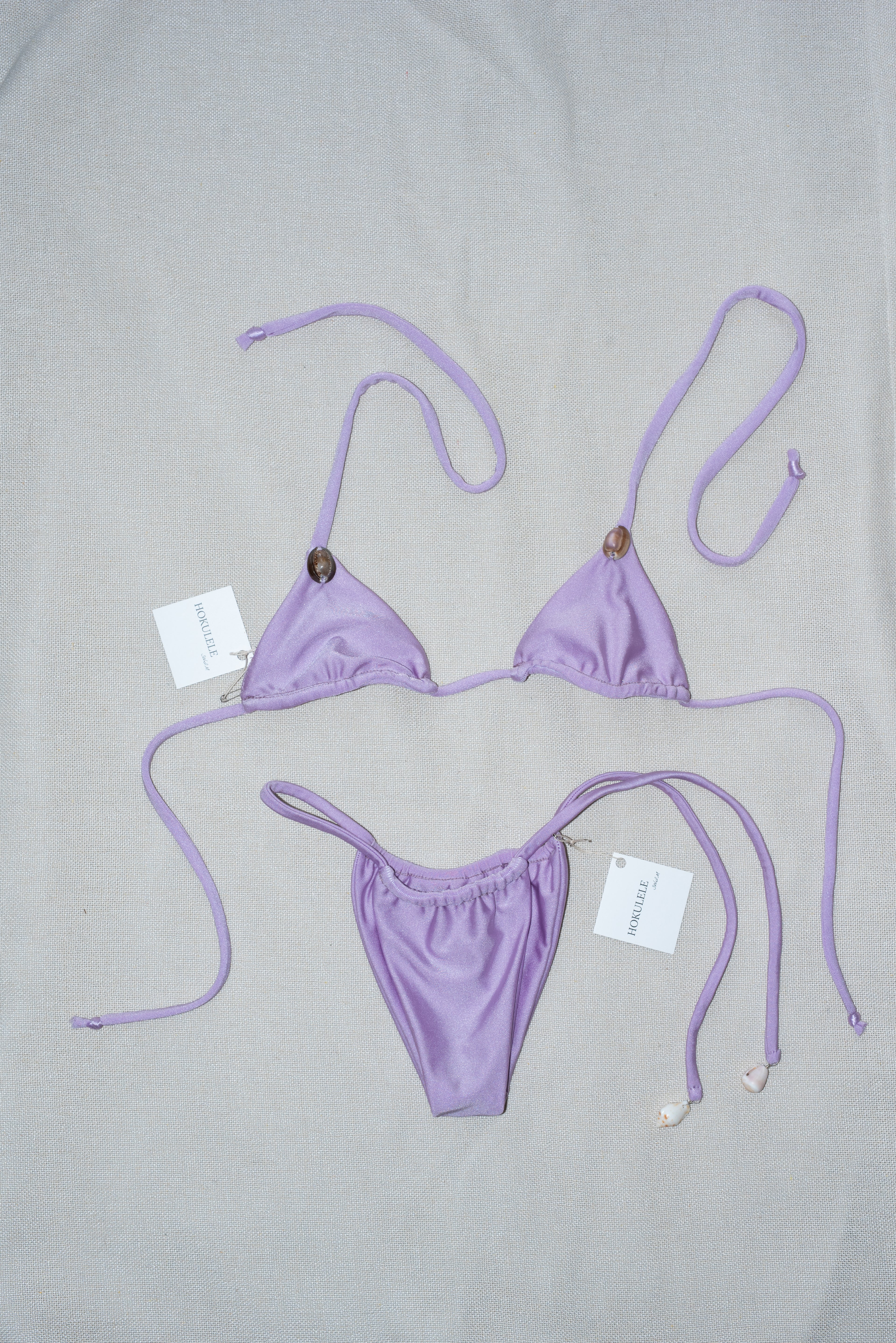 Lilac Bikini Seashell  Set- XXS top/ XS bottoms