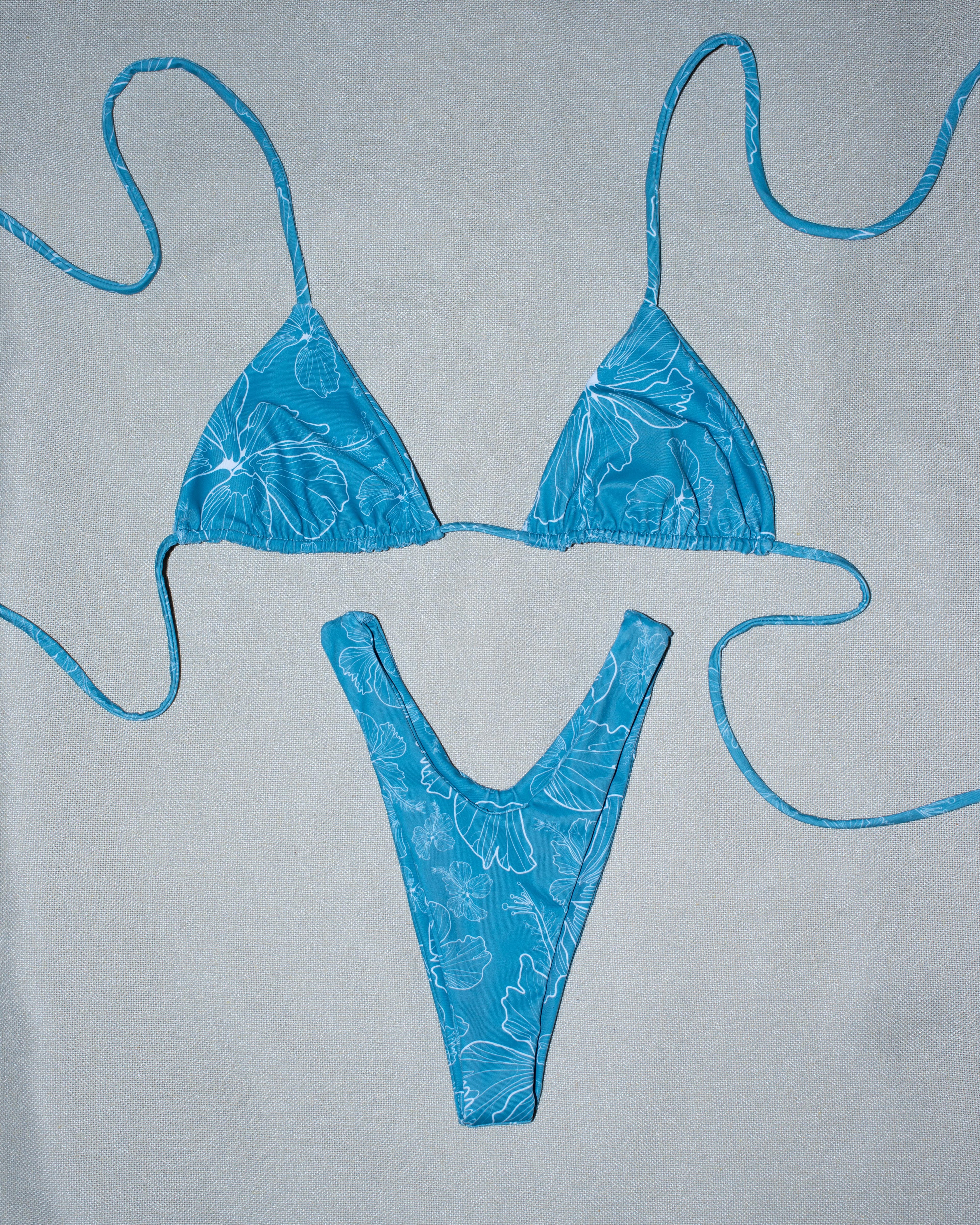 Blue Hibiscus bikini set